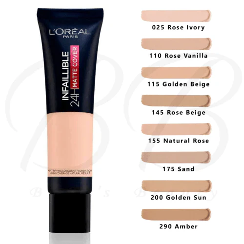LOreal Paris Infallible 24H Matte Cover Liquid Foundation - 110 Rose Vanilla - Image 2