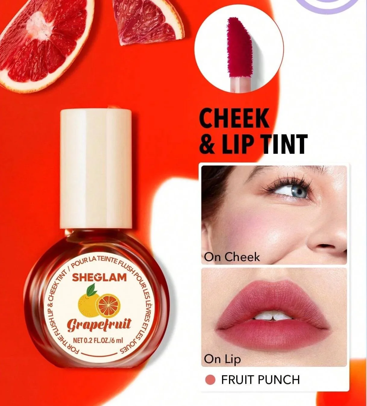 Sheglam Lip & Cheek Tint-( Grape Fruit ) - Image 2