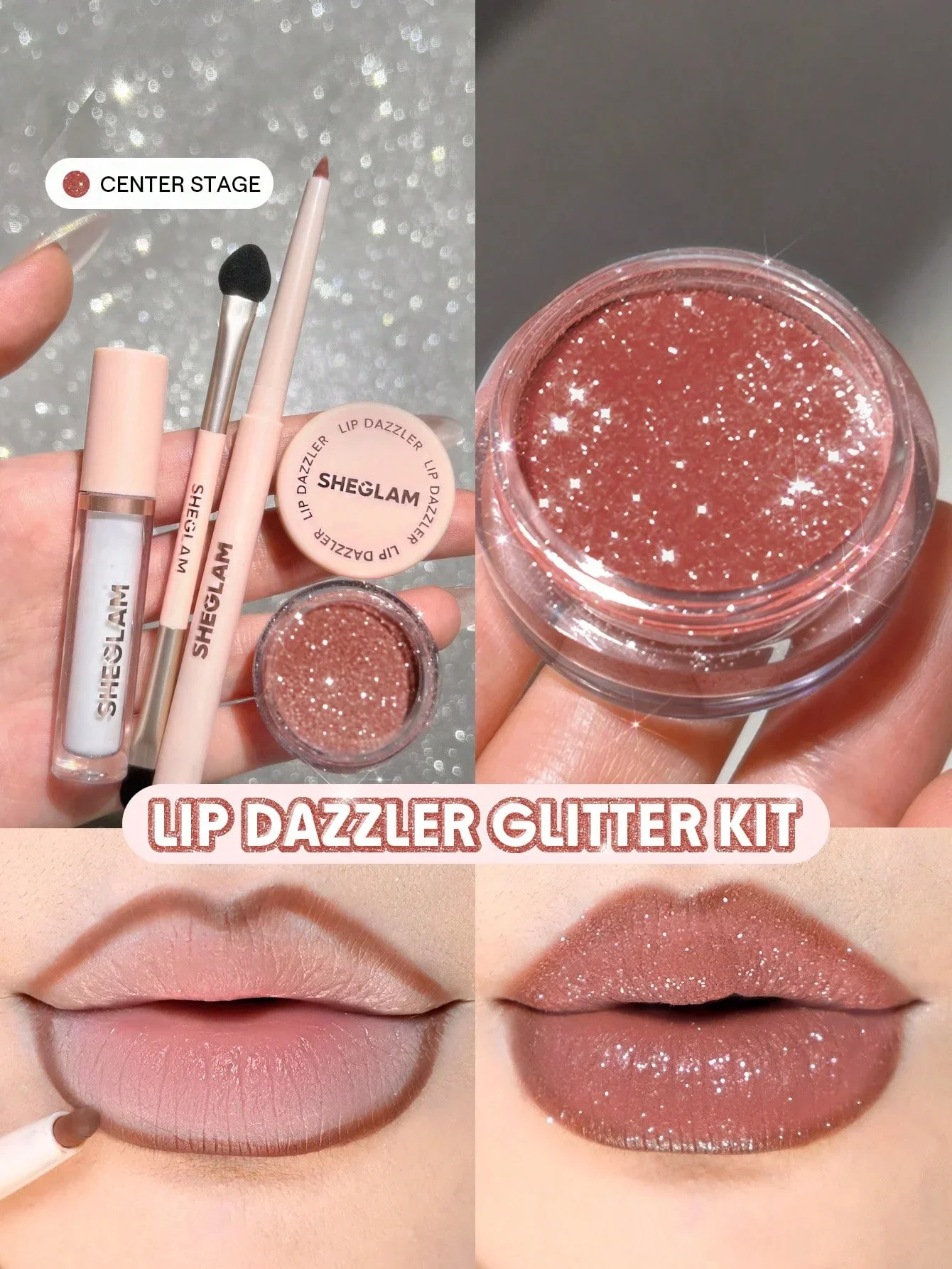 SHEGLAM LIP DAZZLER GLITTER KIT 4 IN 1 - Image 3