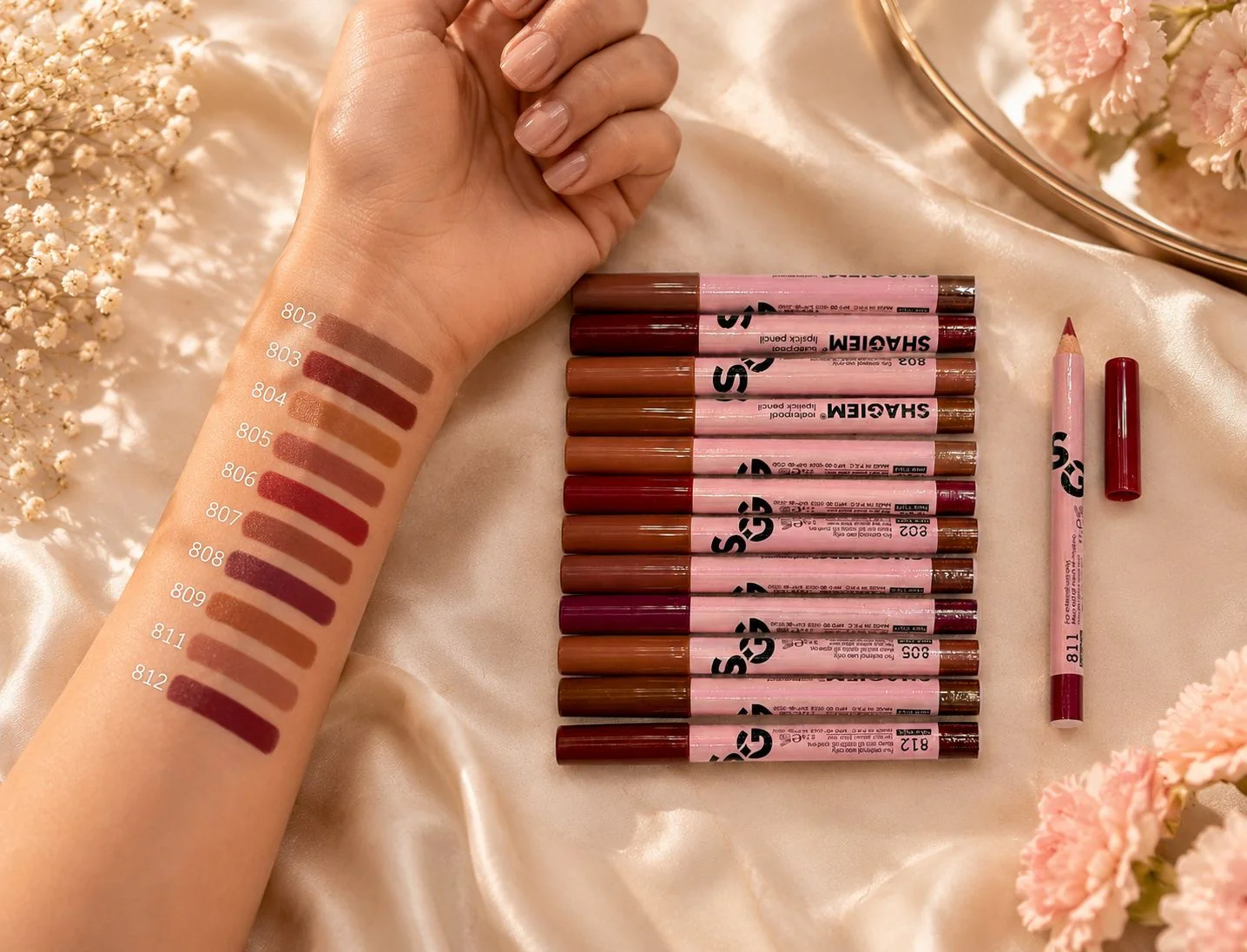 Sheglam Waterproof Lipstick Pencil Pack of 12 - Image 2
